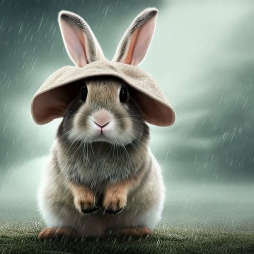 bunny with hat - AI Generated Artwork - NightCafe Creator