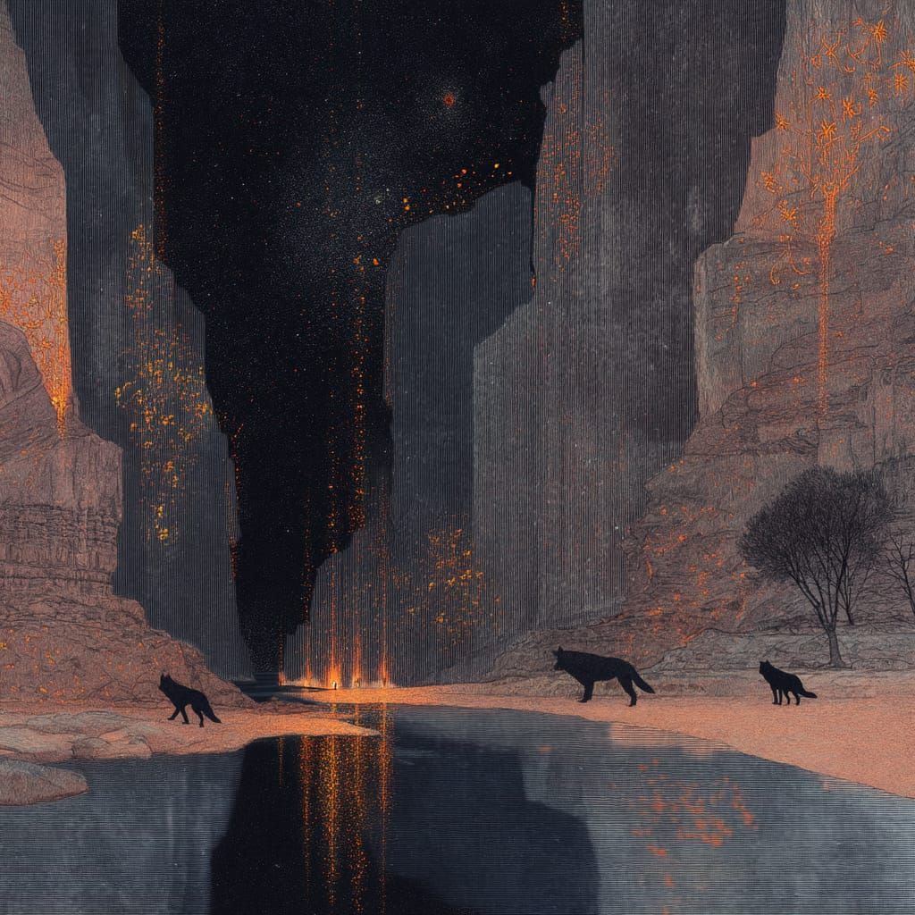 Flaming Night With Some Starlight