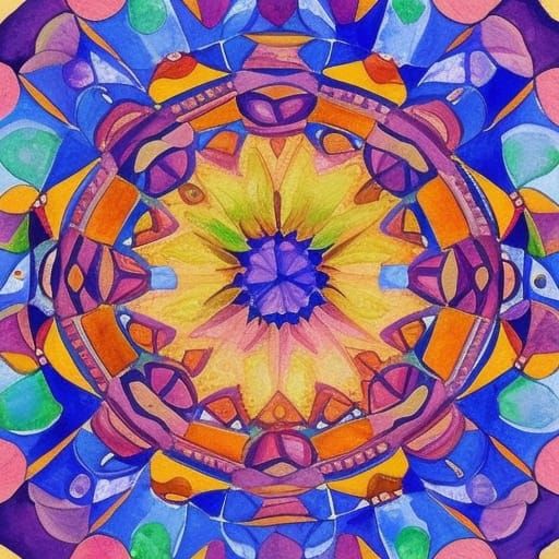 I circle Mandala inside of a square Mandala inside of a diam...