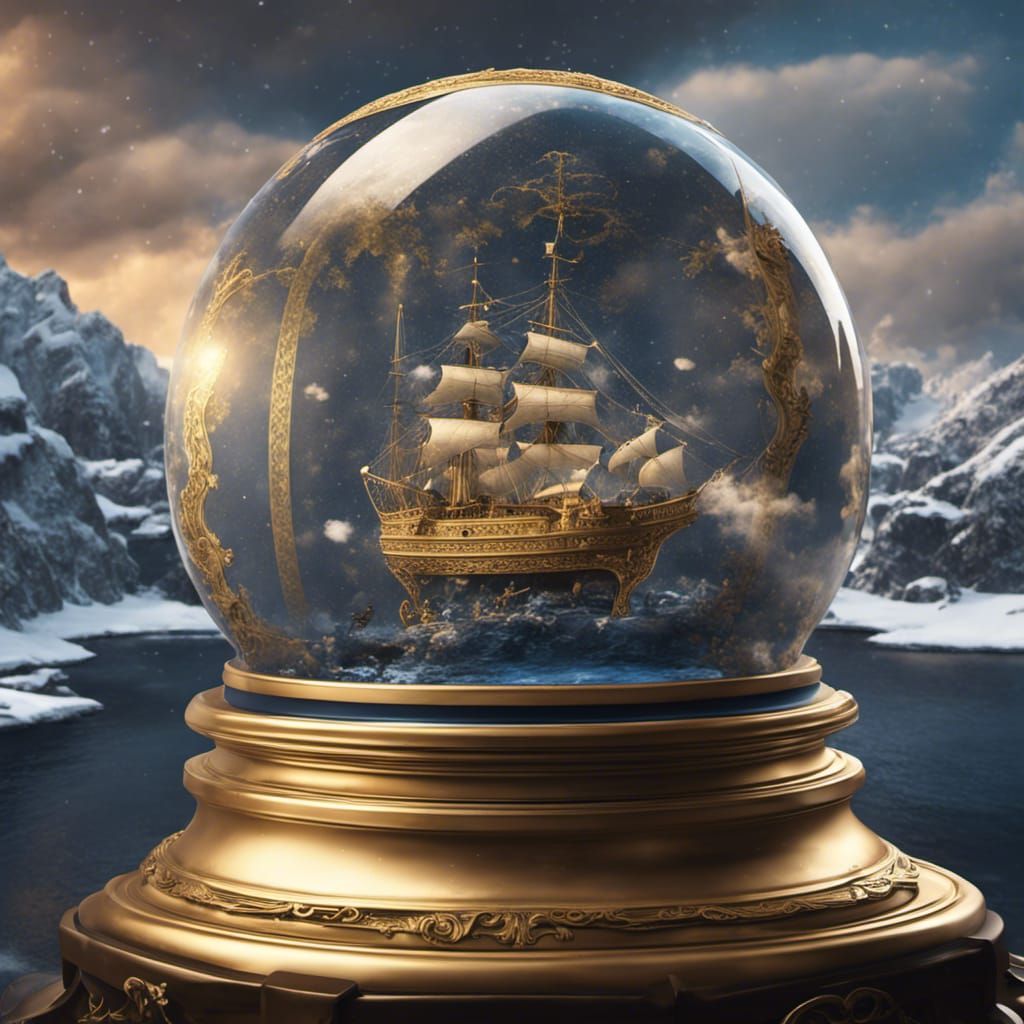 Flat Earth Snow Globe in 1800s Style