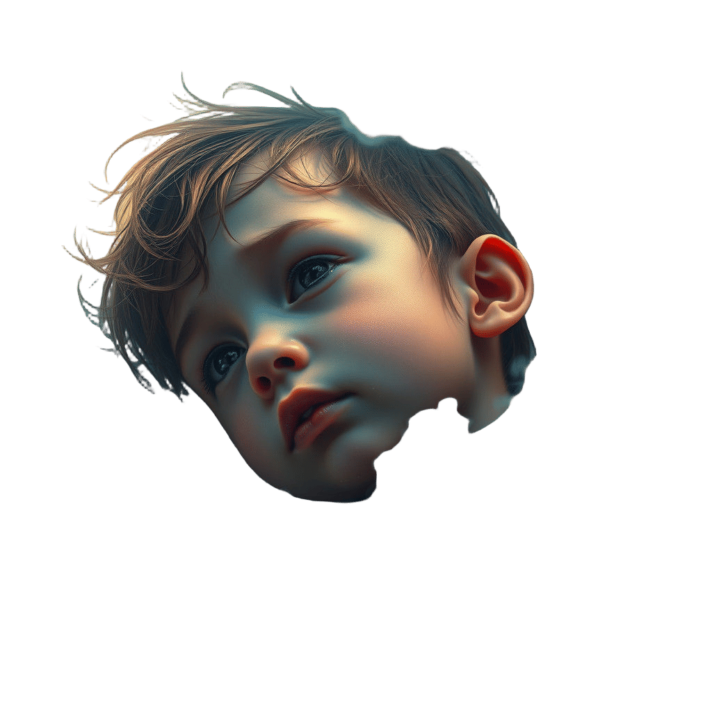 Perplexed Child in Detailed Matte Painting