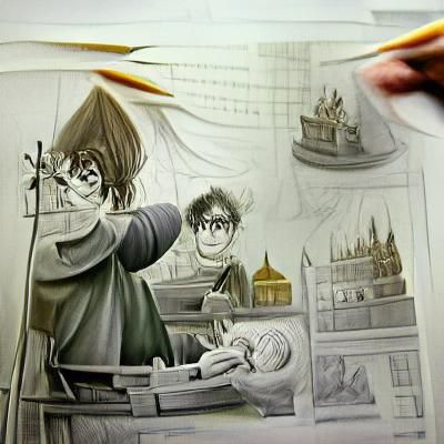 Harry Potter coming to life storybook illustration
