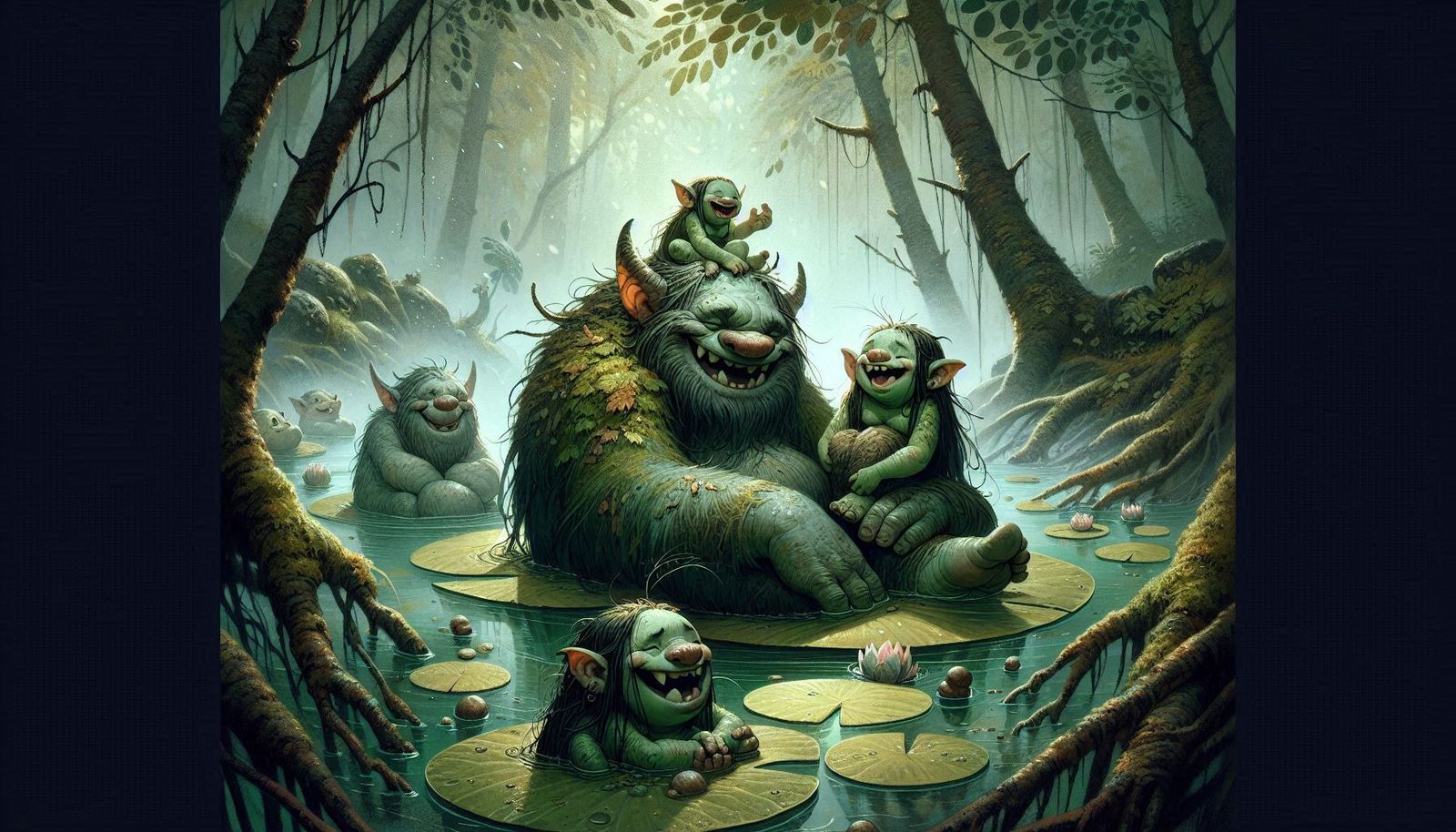 Troll Family Having a Blast Together