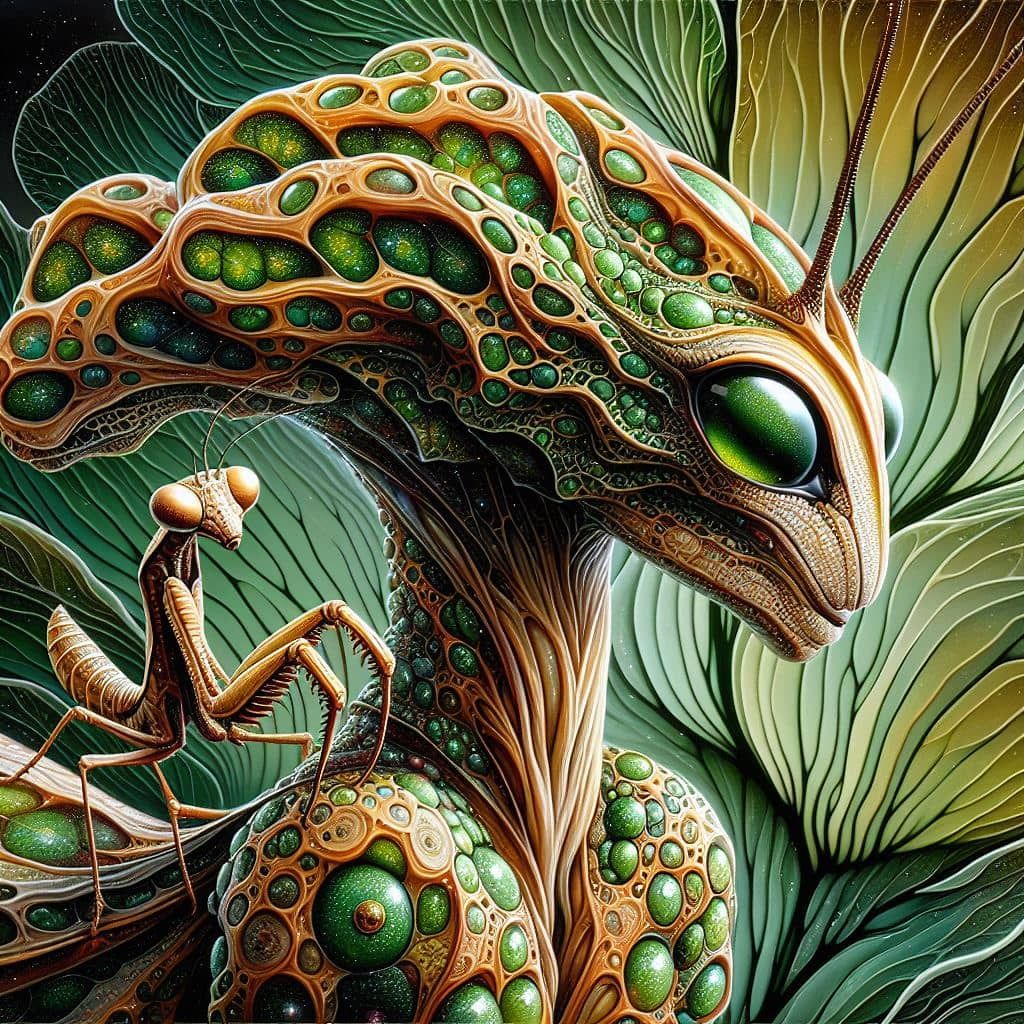 Intelligent Mantinoid Ponders His Ancient Ancestor, The Mant...