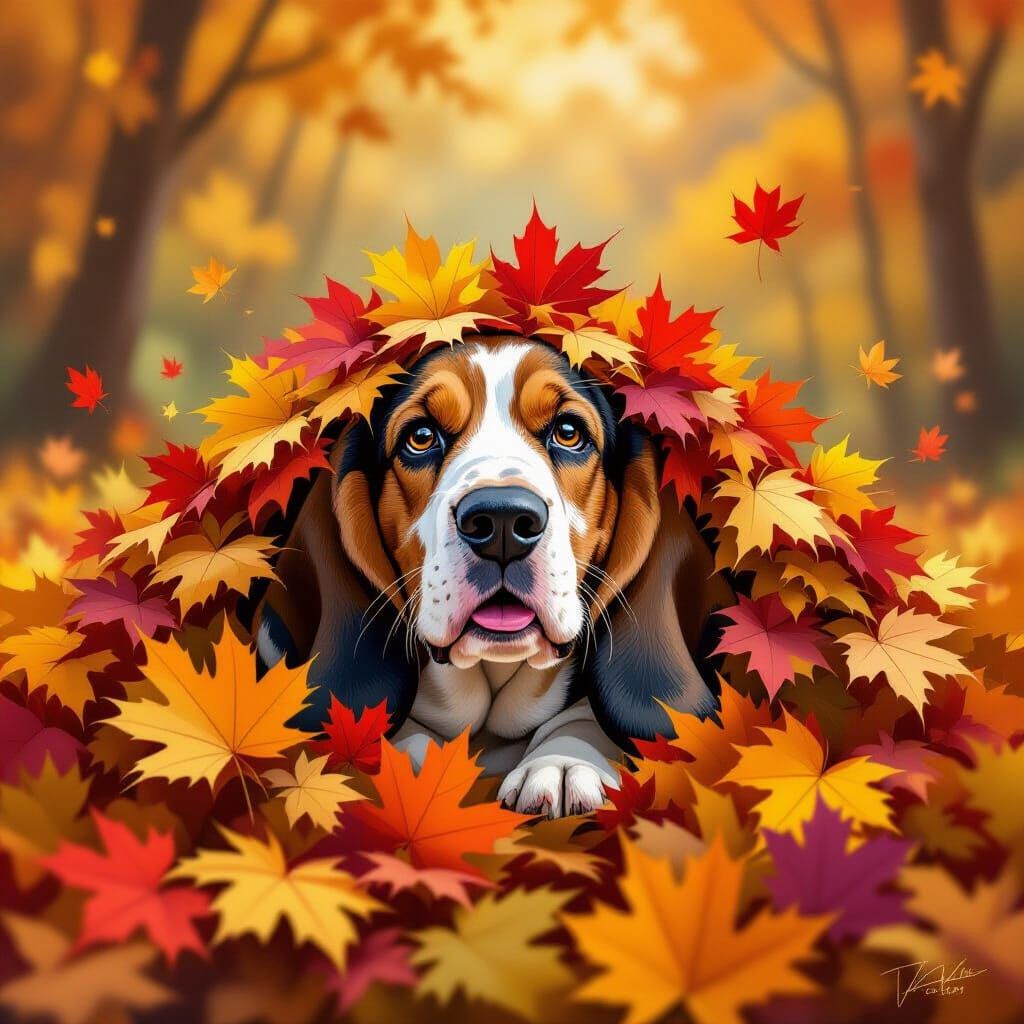 fun in leaves  by @Dr T