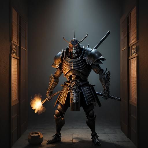 samurai armored skeleton