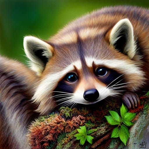 spring raccoon  by @photon