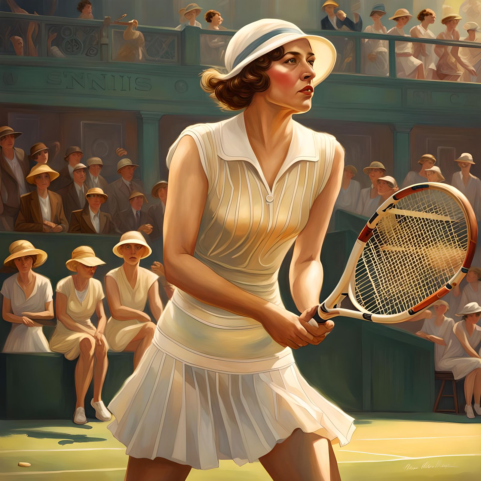 1920s women's tennis match