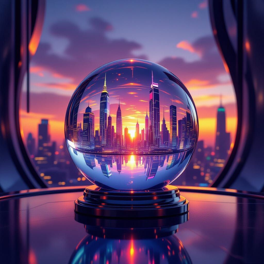 Futuristic Cityscape Revealed in Crystal Ball
