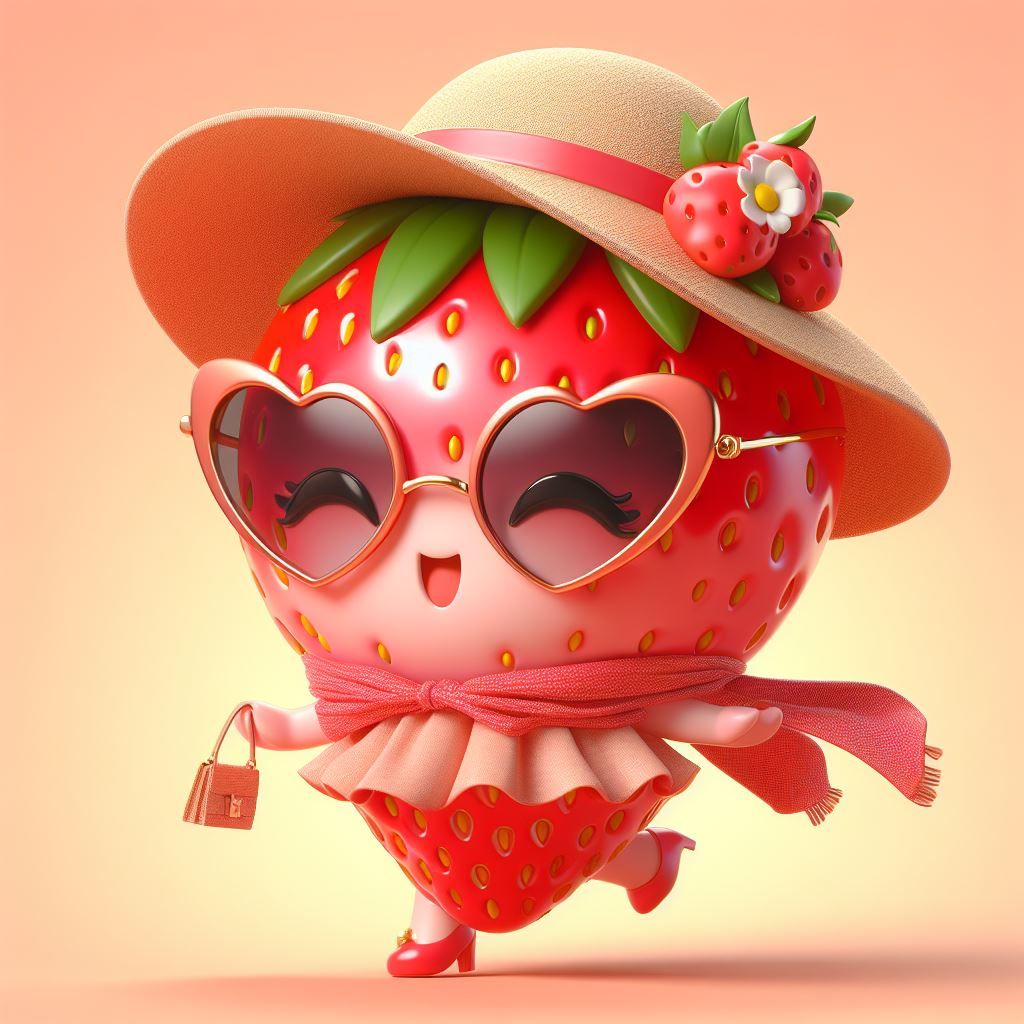 Chibi strawberry in DALL-E 3