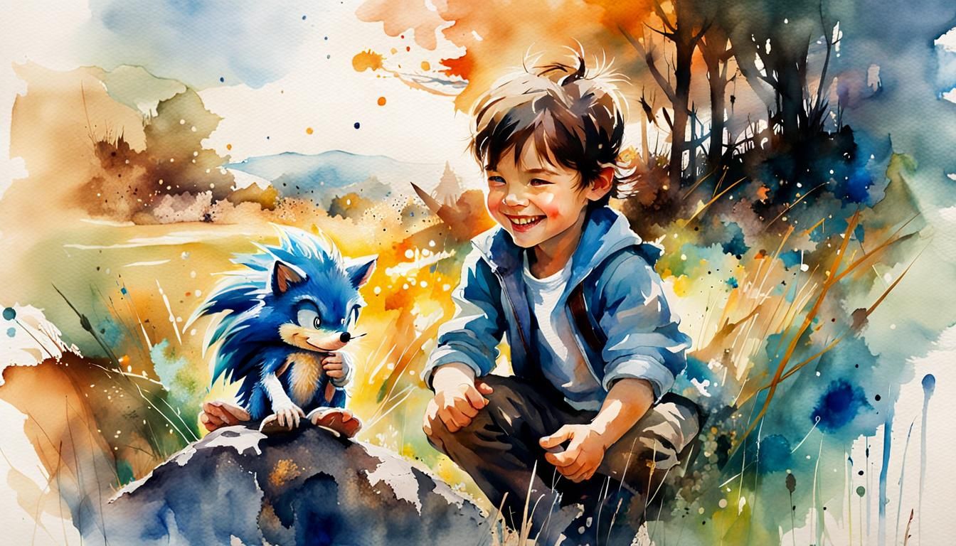 Friends for life! ✨ Sonic the hedgehog and Andrei. - AI Generated Artwork -  NightCafe Creator