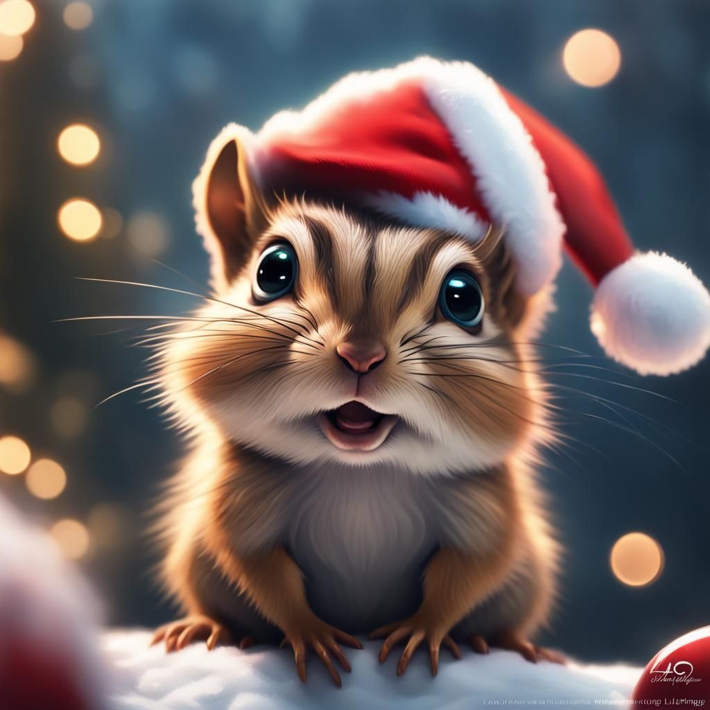 Christmas Chipmunk - AI Generated Artwork - NightCafe Creator