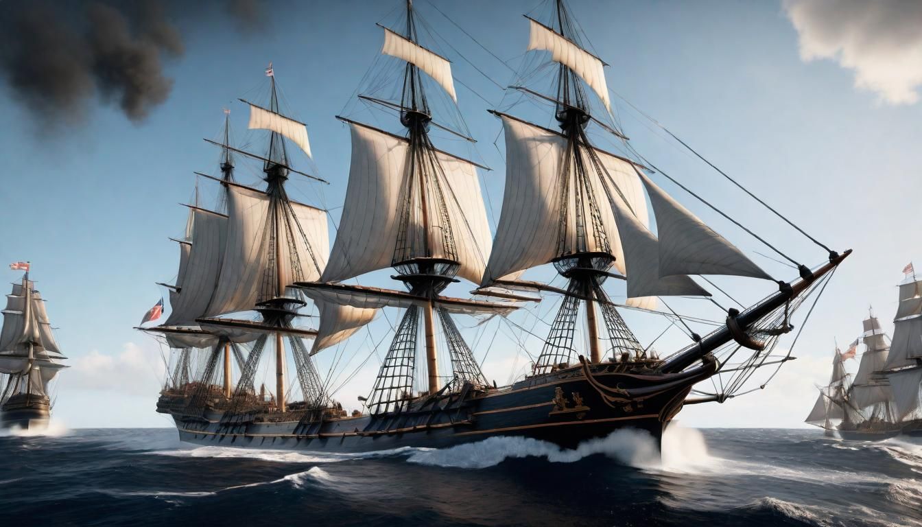 A captivating photorealistic image portraying an 18th centur...