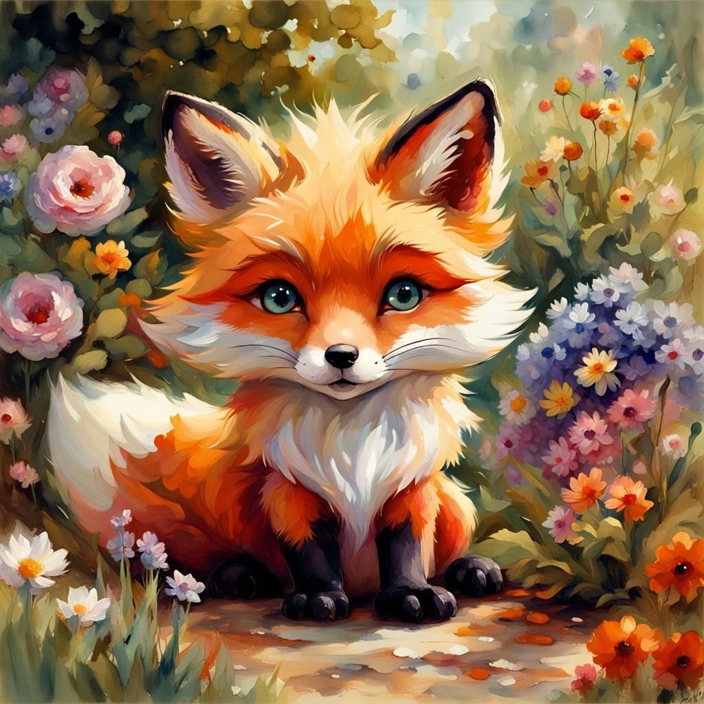 Little fox  by @Ai-zombie