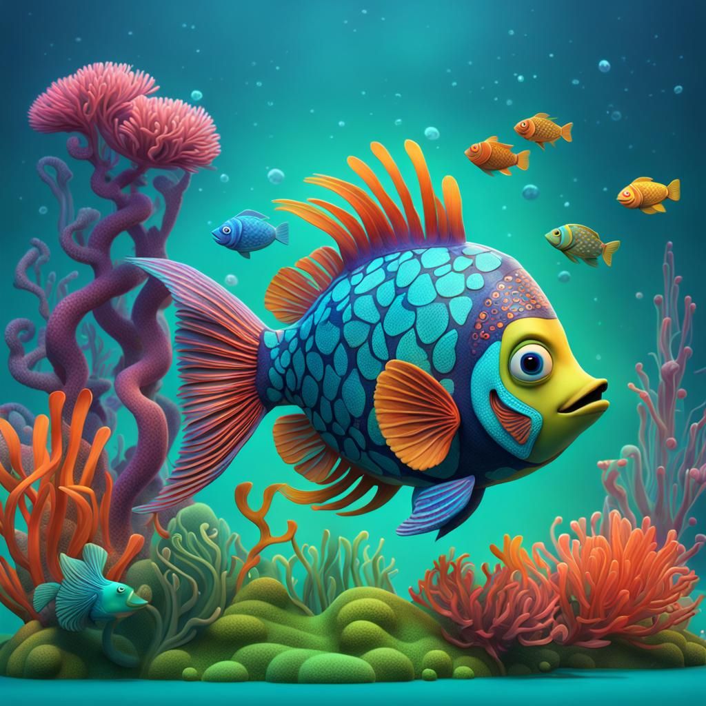cartoon fish AI Generated Artwork NightCafe Creator