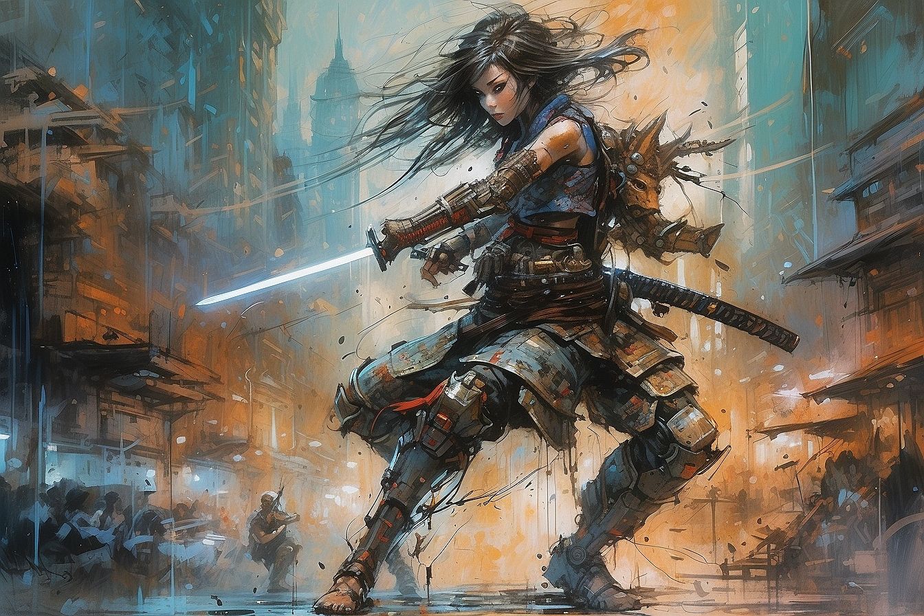 Cyberpunk samurai