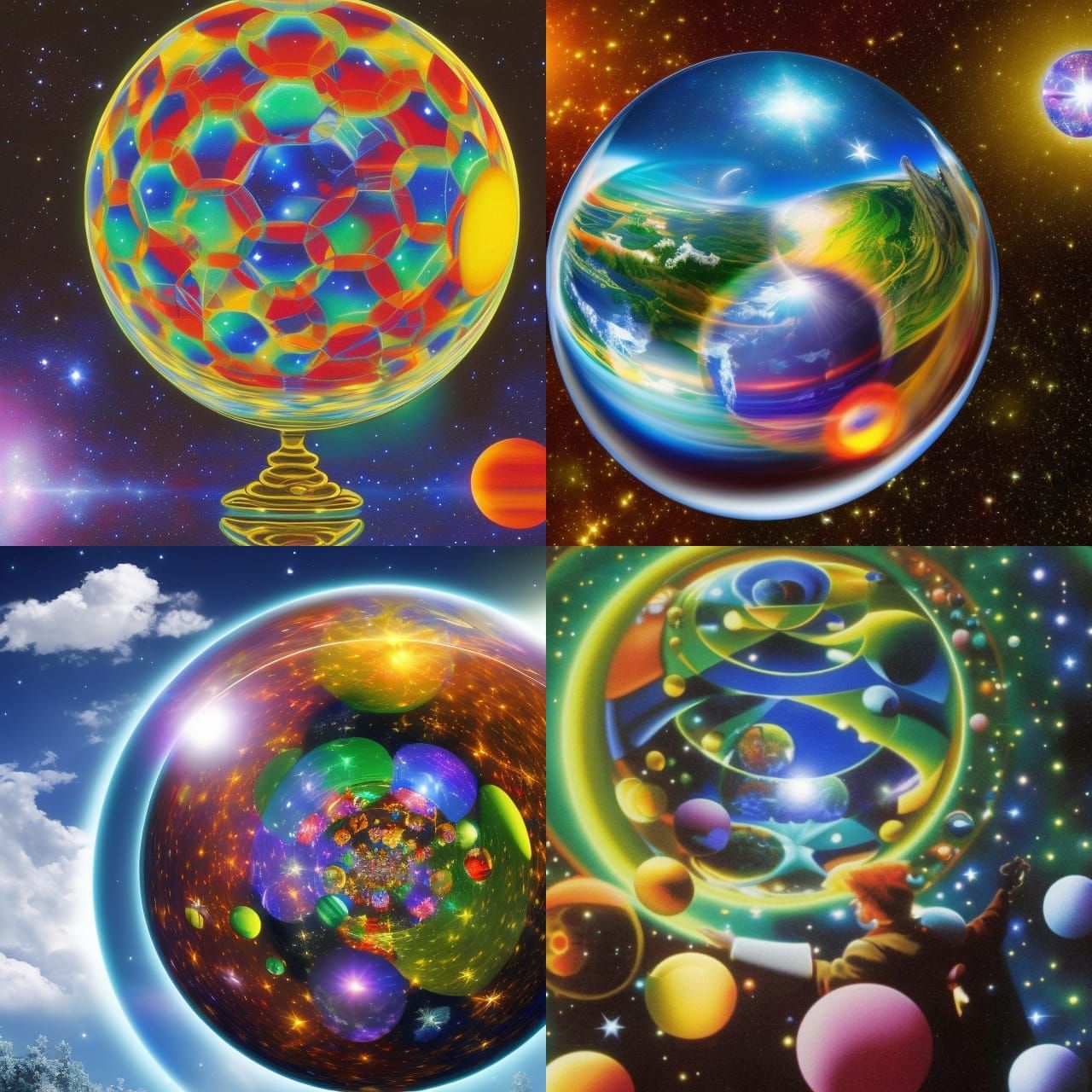 glass sphere in galactic christmas universe