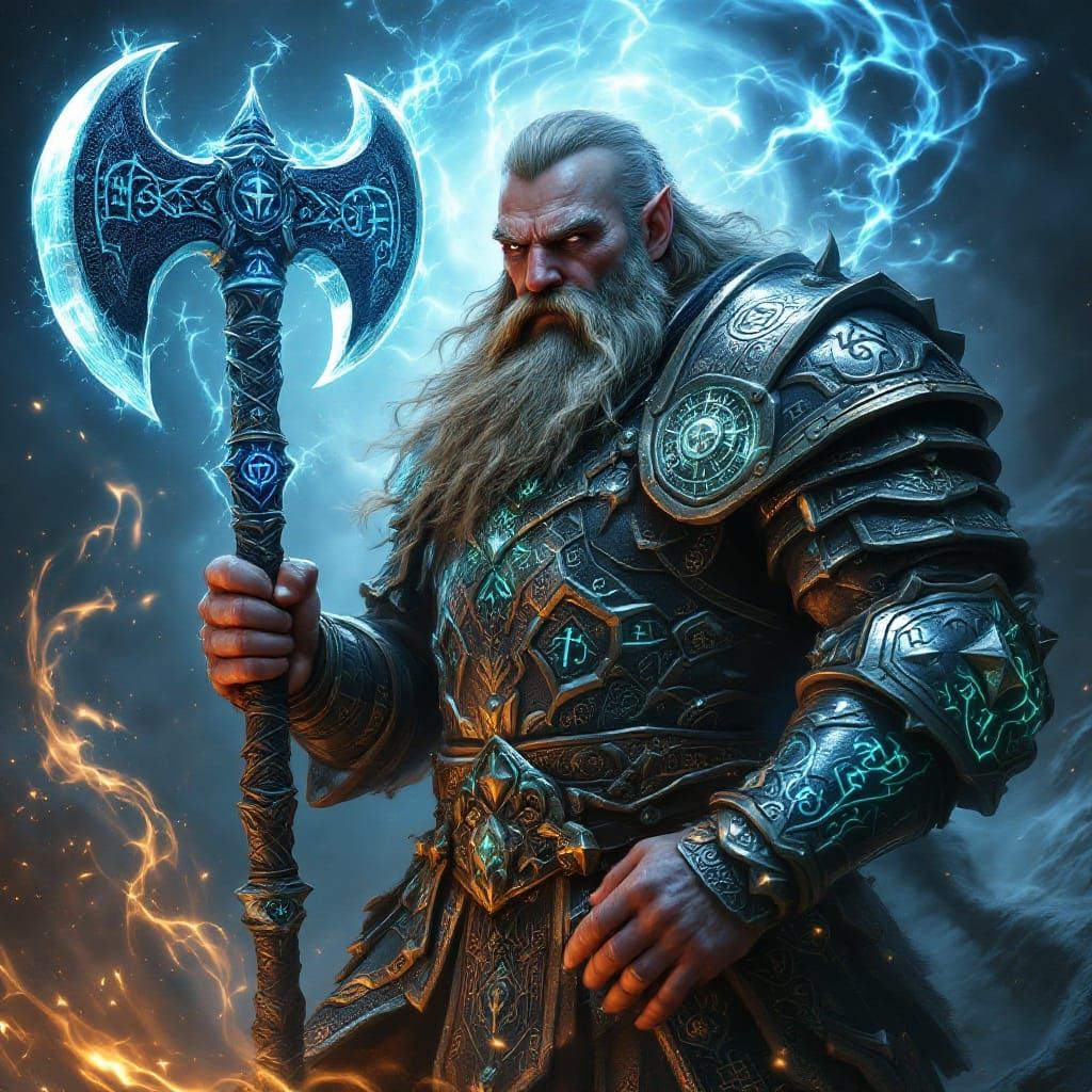 Dwarven runemaster of the Ironbeard Clan  by @Dyrosteneya