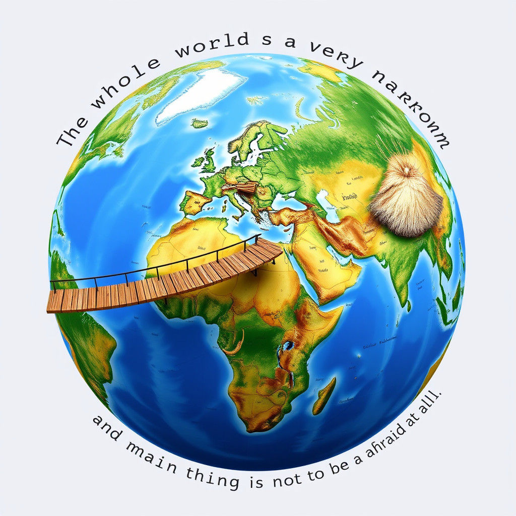 Globe with Narrow Bridge and Text