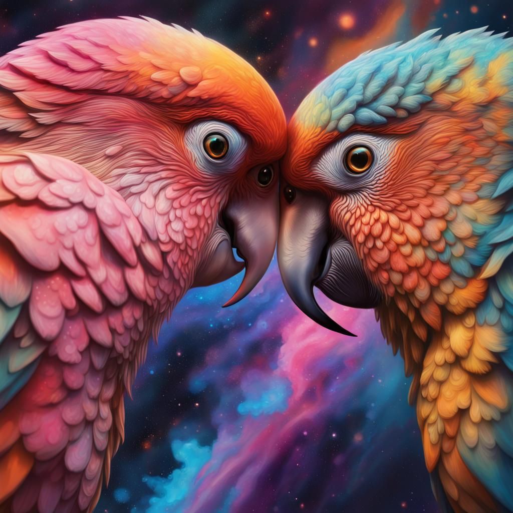 Nebula Lovebirds  by @Fredster