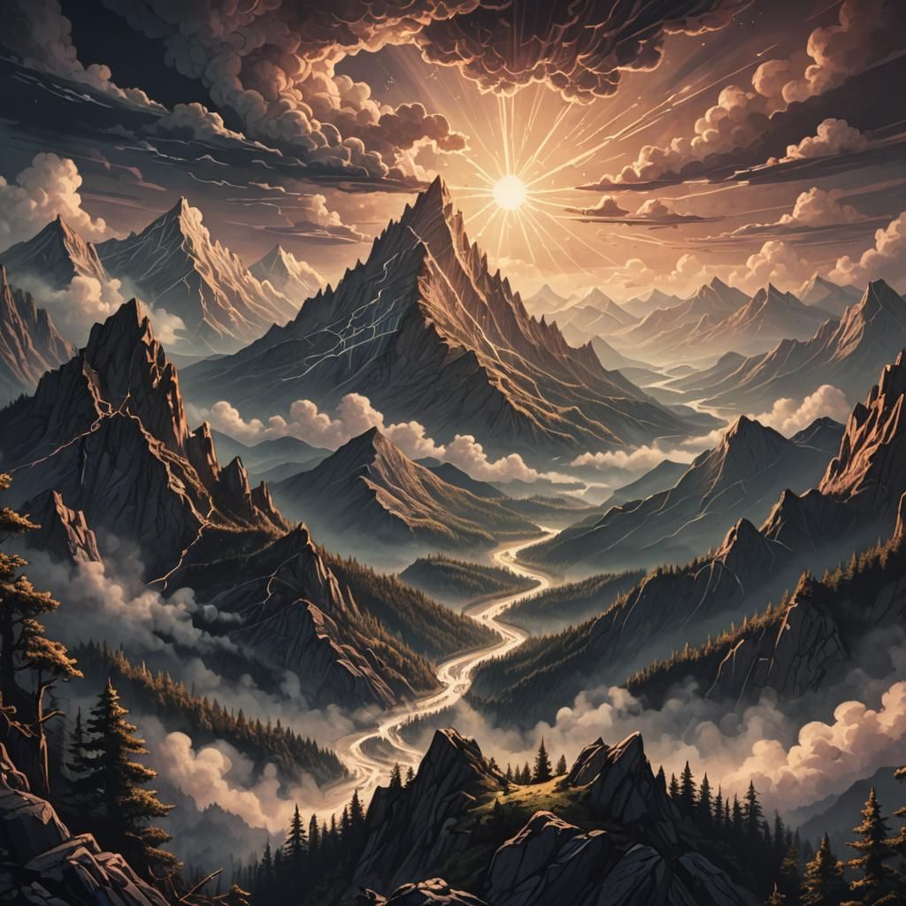 mountains, magnificent clouds