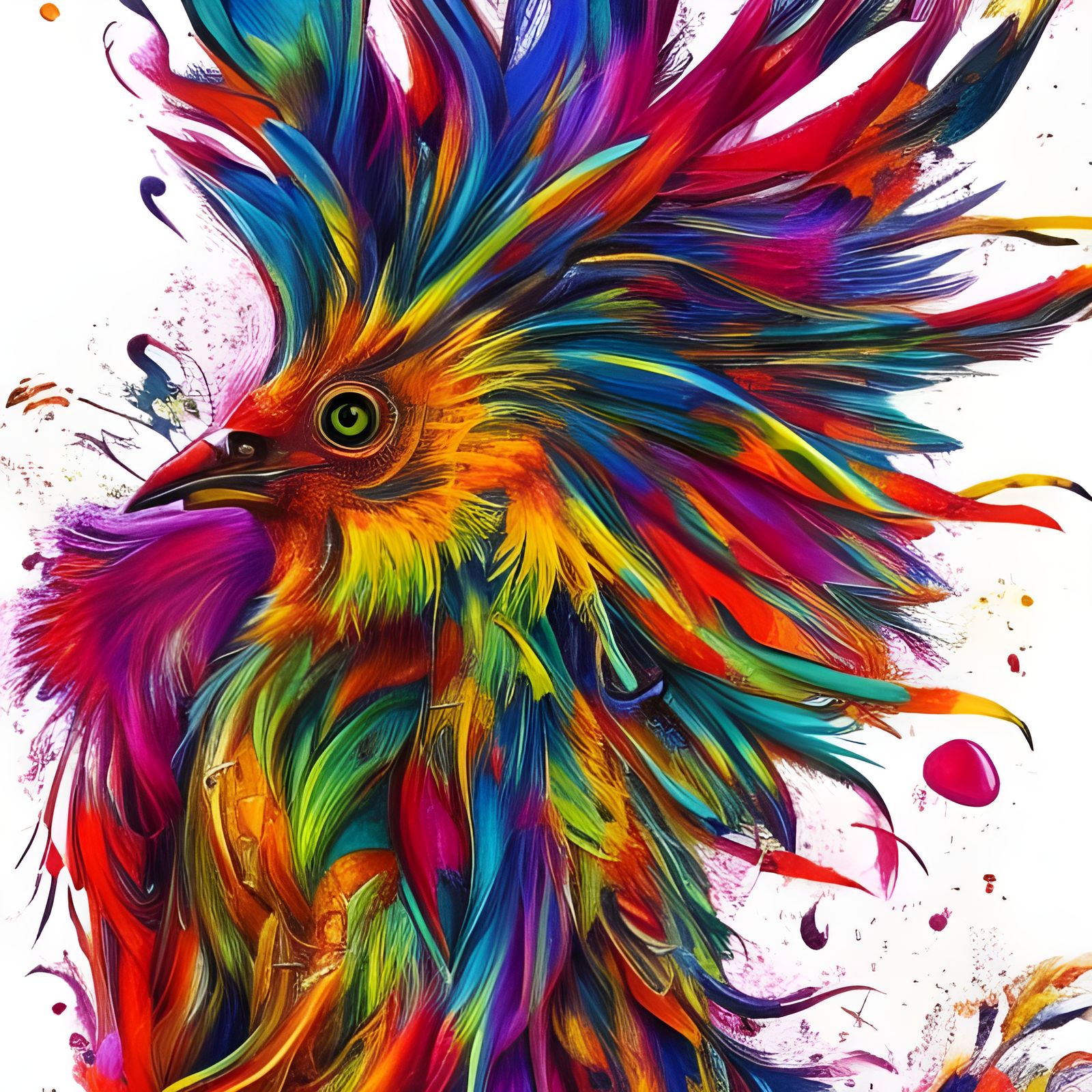 The Rainbow Rooster - AI Generated Artwork - NightCafe Creator