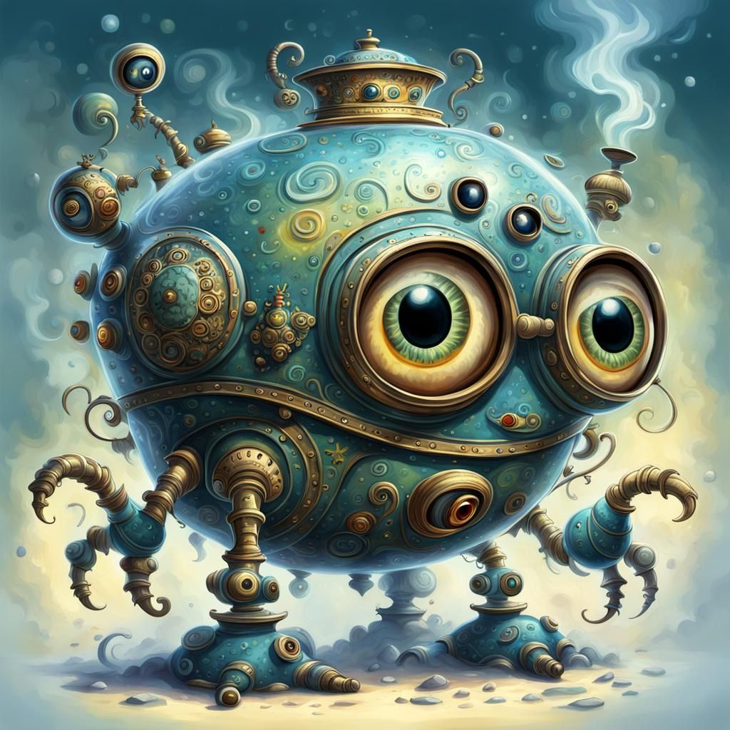 a cartoon funny samovar  by @Andromeda2004