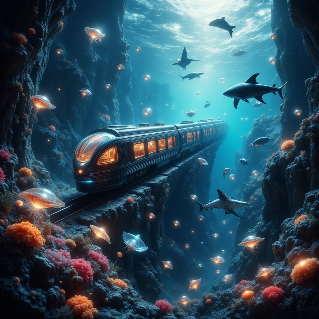 Underwater Train in a Sci-Fi Fantasy