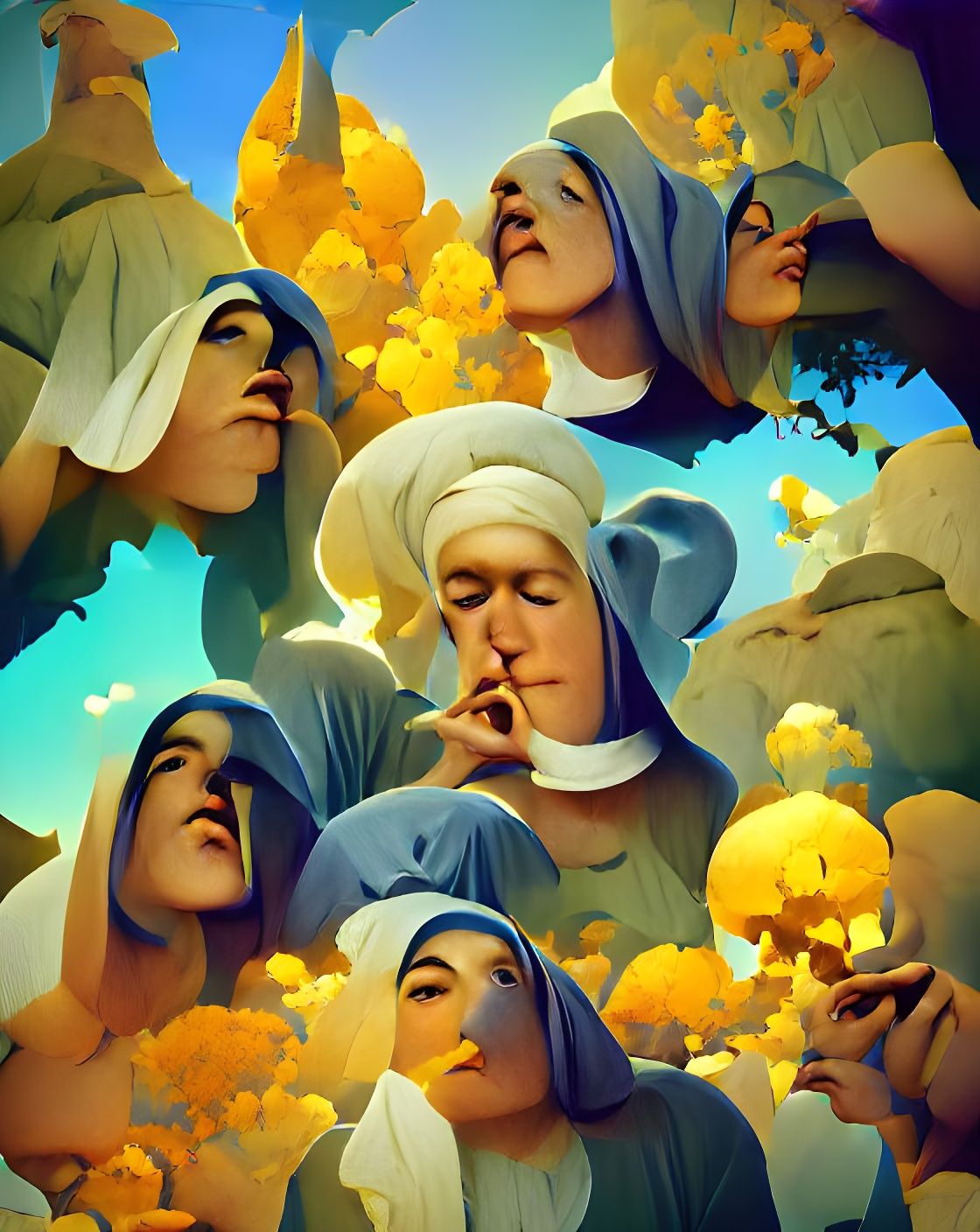 The nuns By Maxfield Parrish