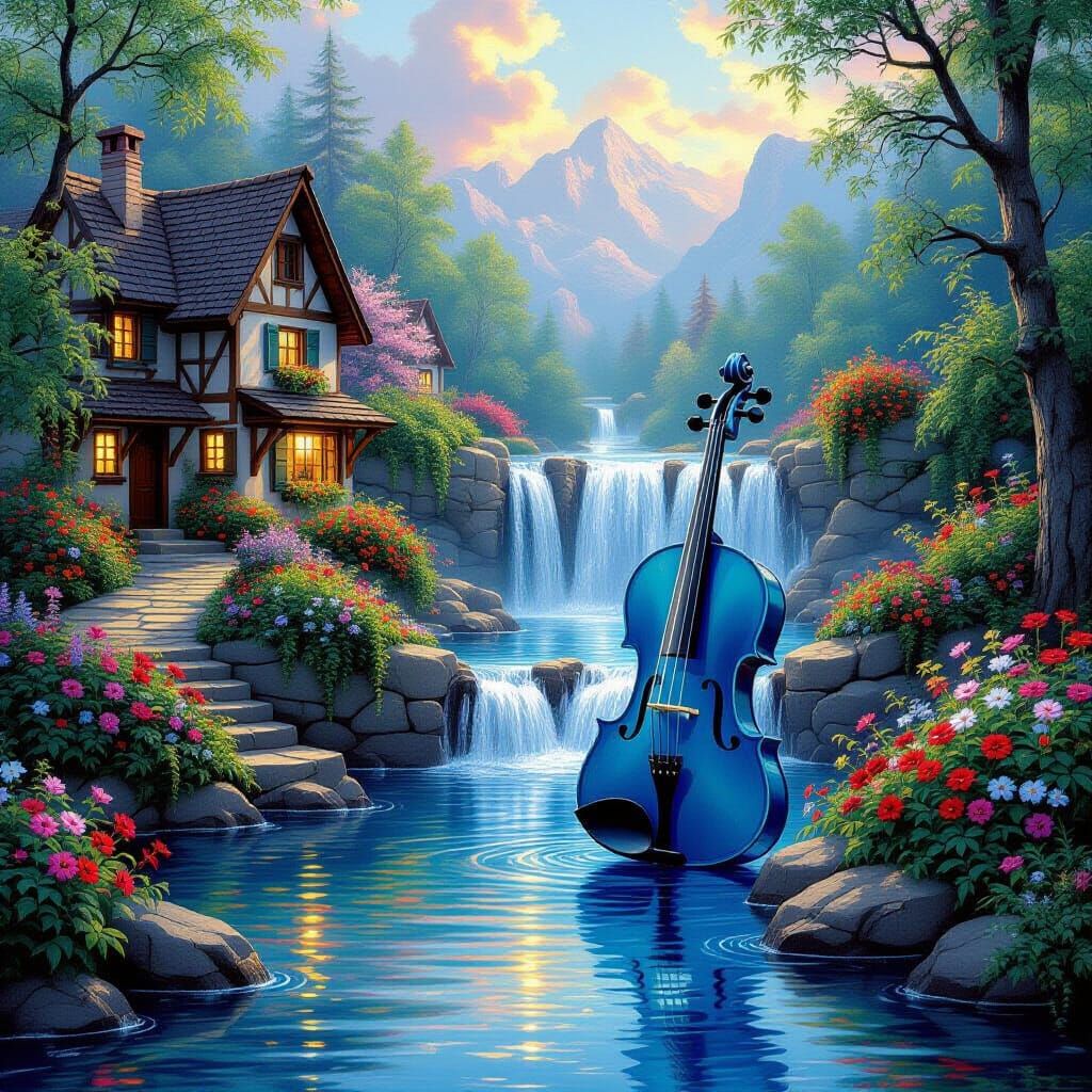 put the flower in the violin - Start Image 1