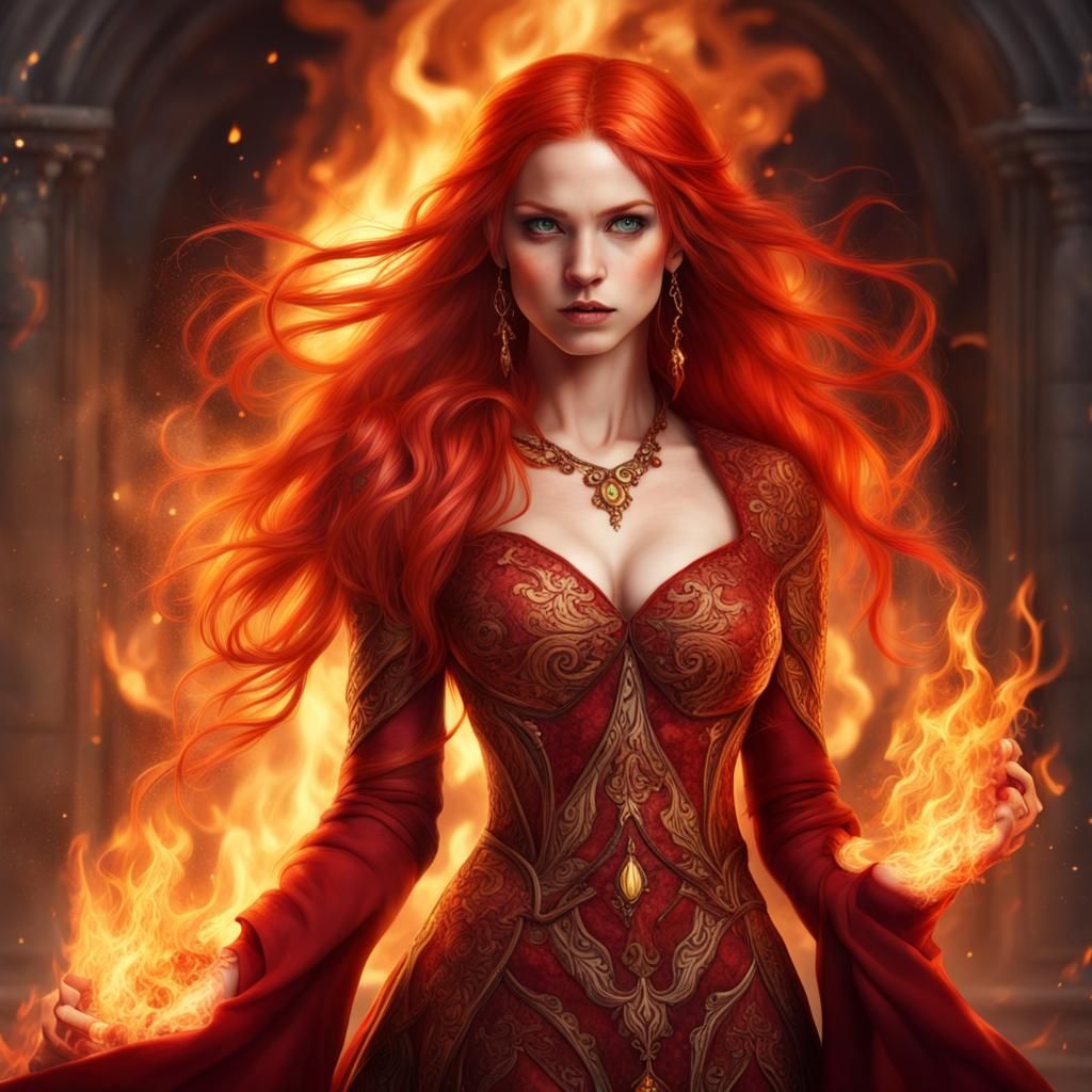 The Sorceress of Fire  by @Barrie The Red