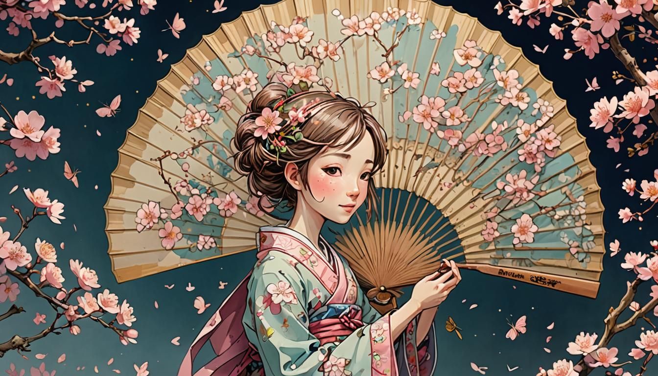 Sakura fan and girl
