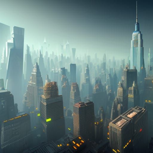 Futuristic New York City - AI Generated Artwork - NightCafe Creator