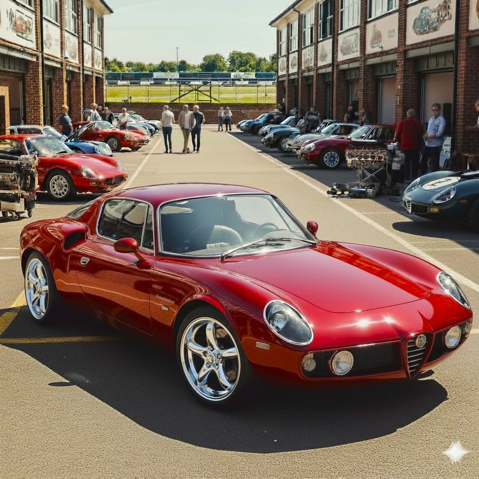 Alfa Romeo 8C, Retro Styled, Ruby Red Metallic