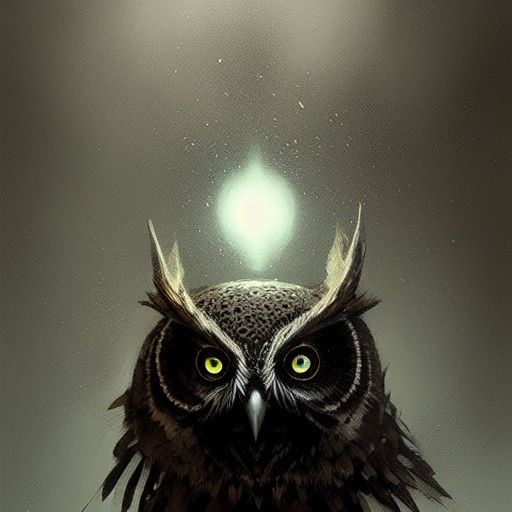 Owl with stars between wings