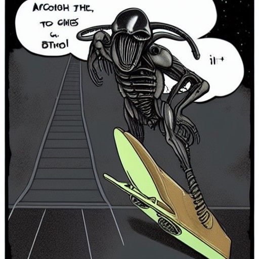 xenomorph skateboarding