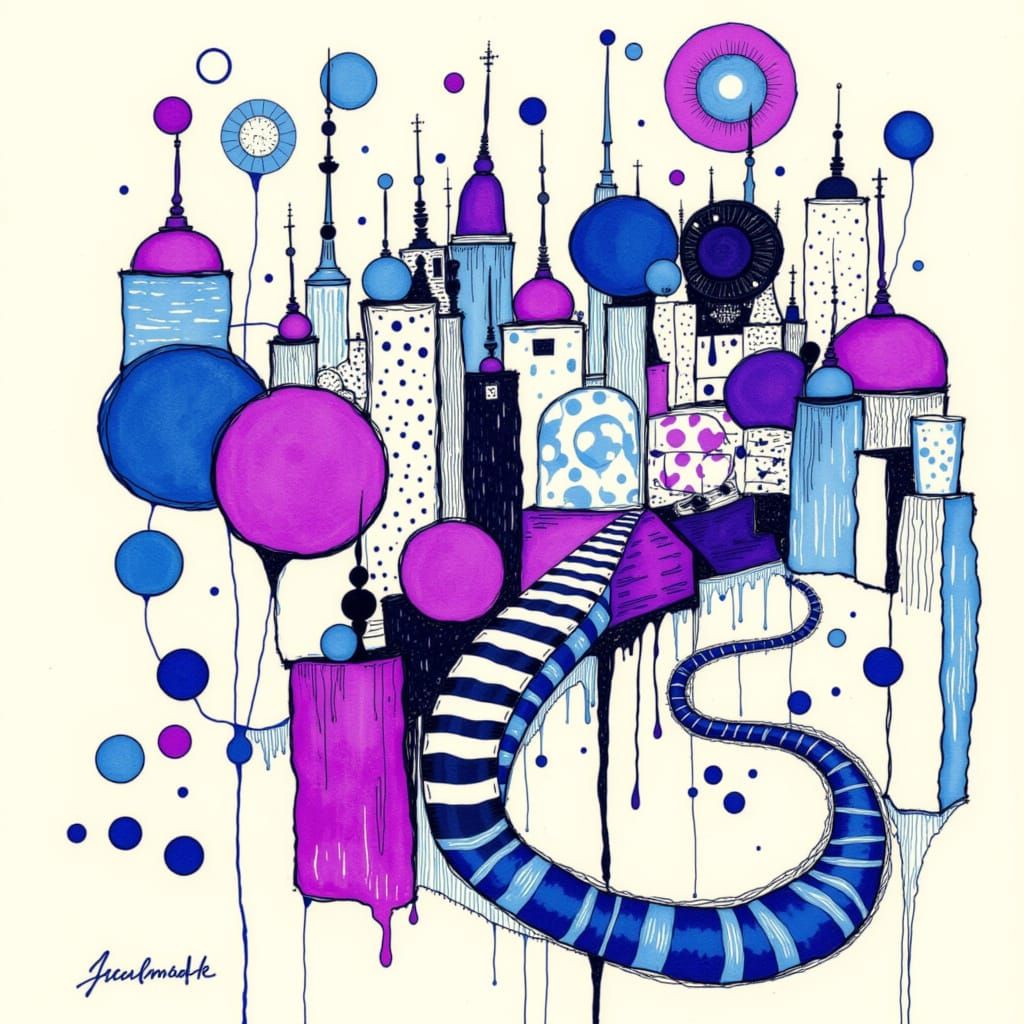 <lora:BLUEBERRY INK:1.0> Giant snake