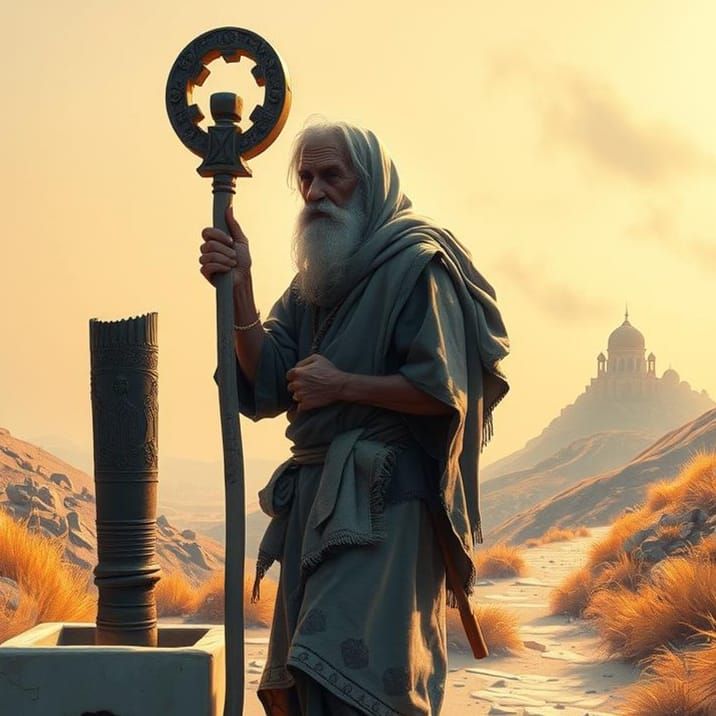 "This simple pilgrim may have something of great value to offer you. Can you spare some water? The road is long and dry."