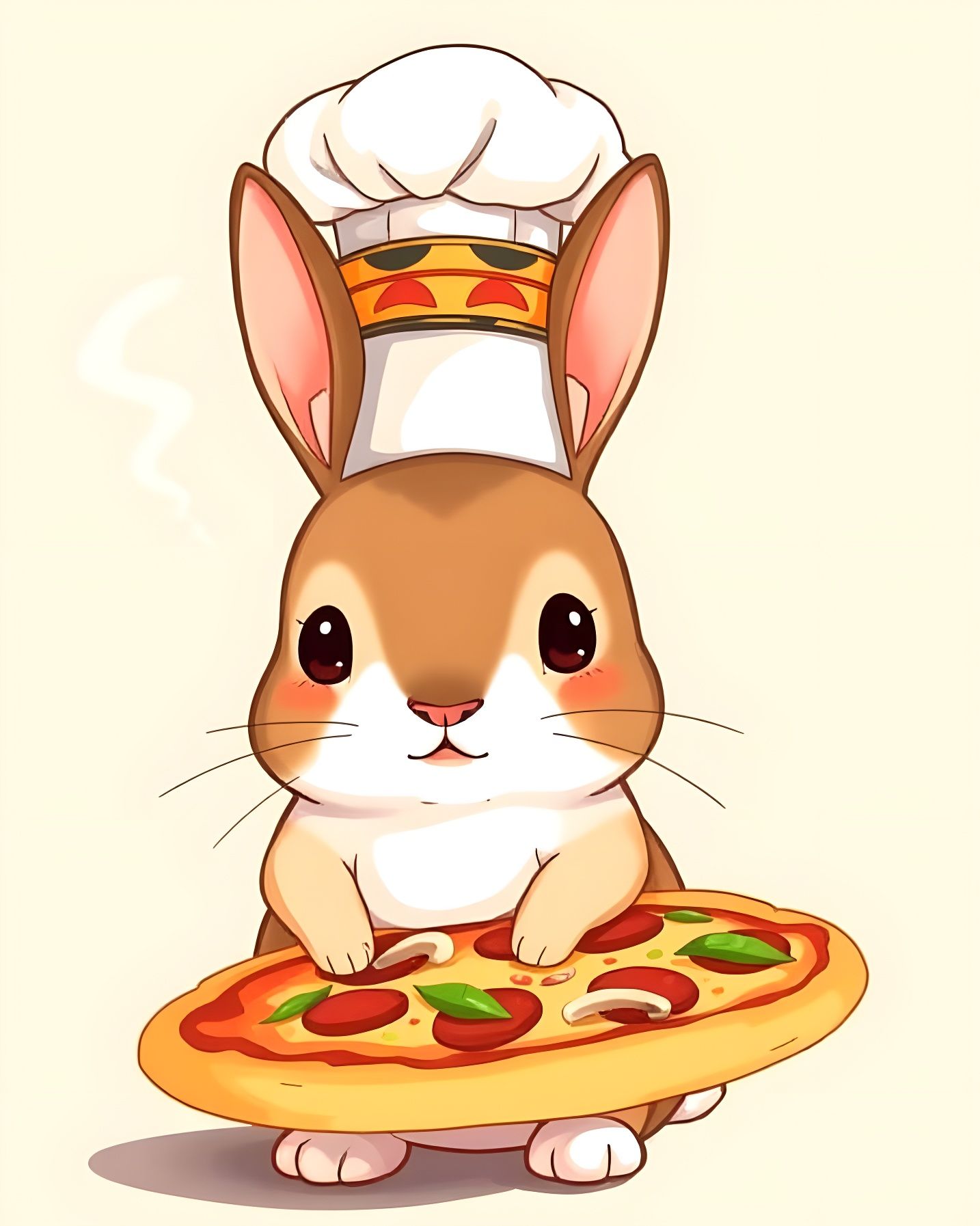 Kawaii Bunny Pizza Chef  by @Gary Murakami