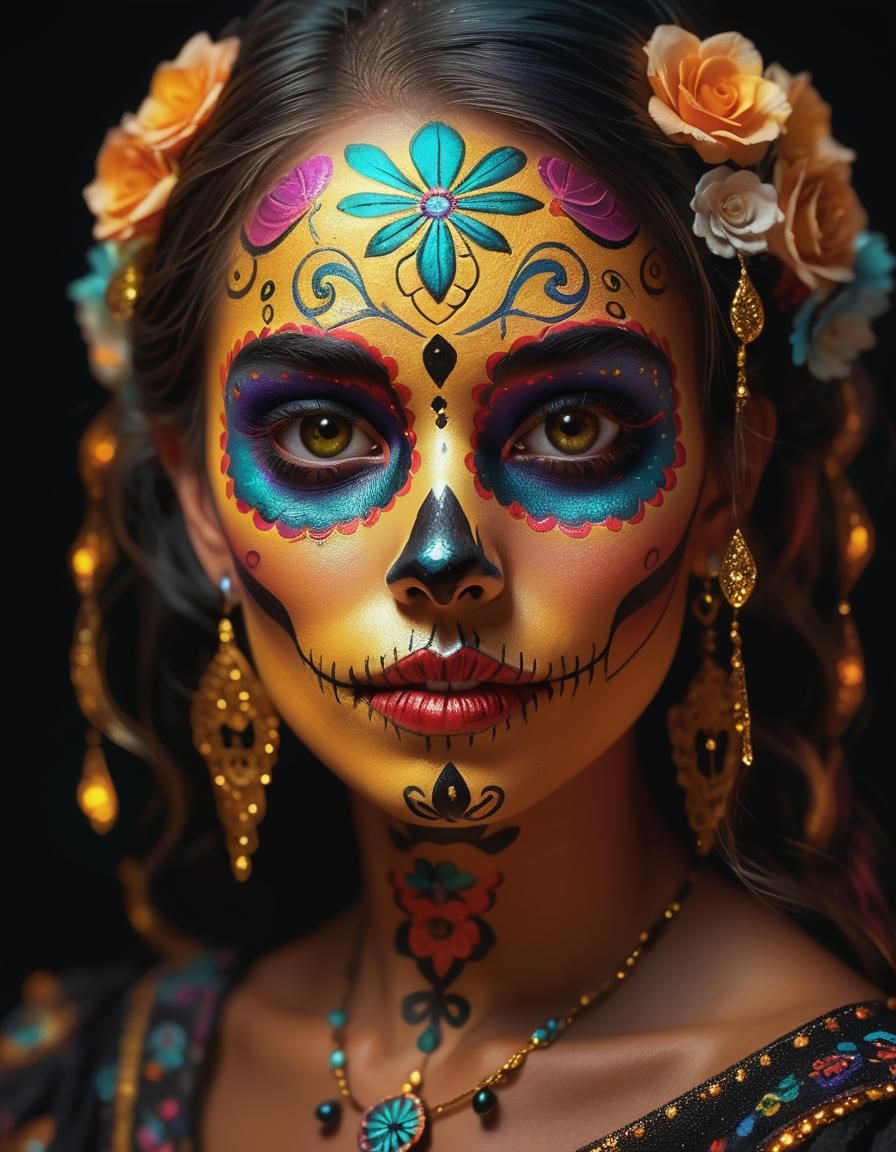 Día de los Muertos face paint - Día de los Muertos face pain...