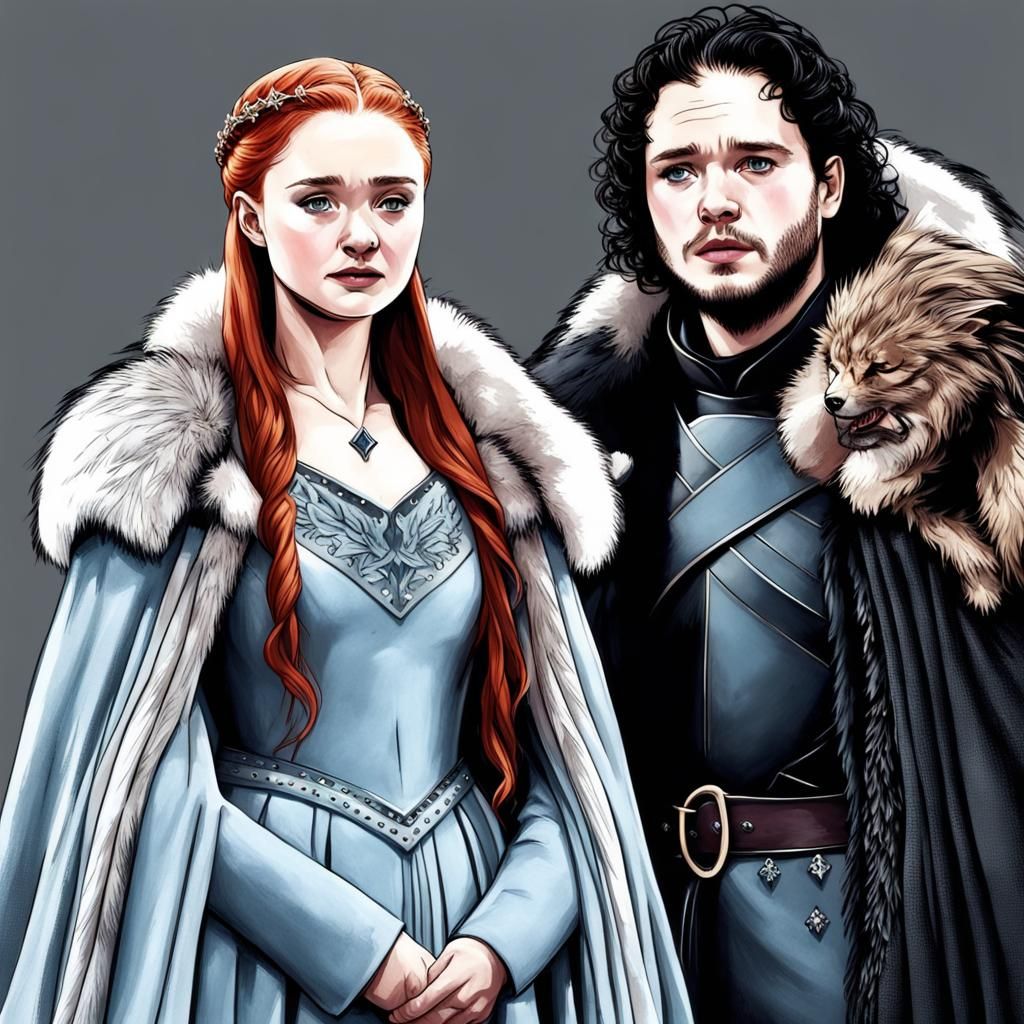 sansa stark and jon snow as queen and king