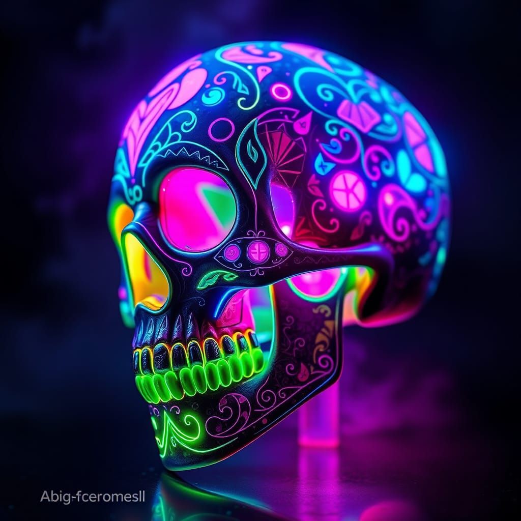 Fluorescent Skull  by @Thomas