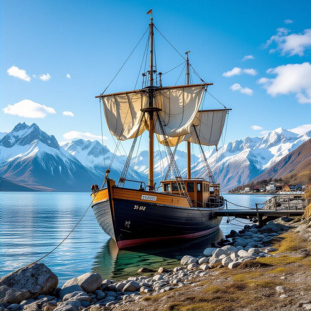 Bearded Man in Winter Garb as Realistic Painting