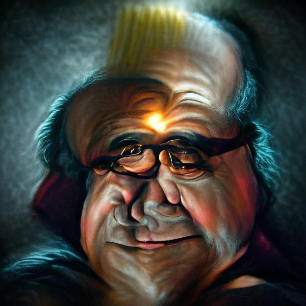 Danny DeVito portrait chiaroscuro