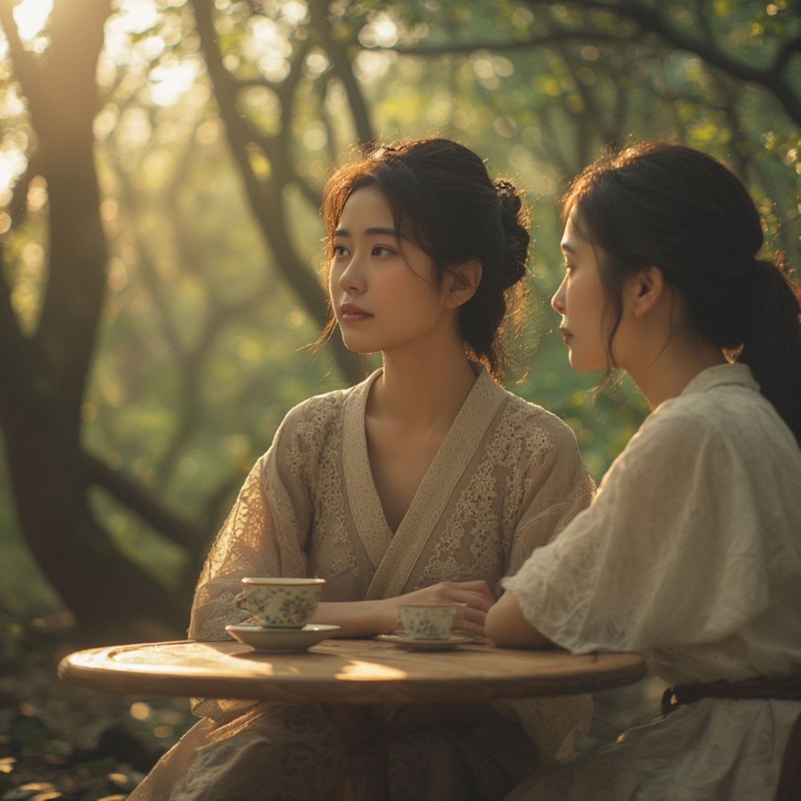 A solitary Asian woman