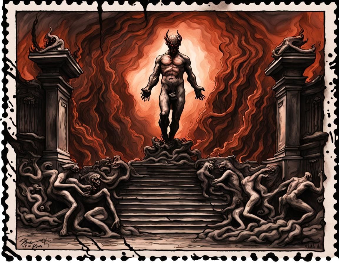 Postcard from Hell 7 AI Generated Artwork NightCafe Creator