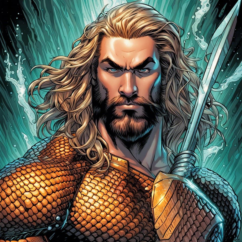 aquaman comic book portrait