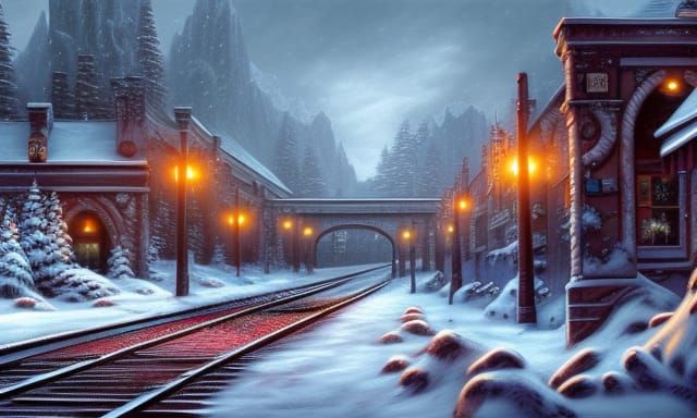 Train Tracks in the Winter false
