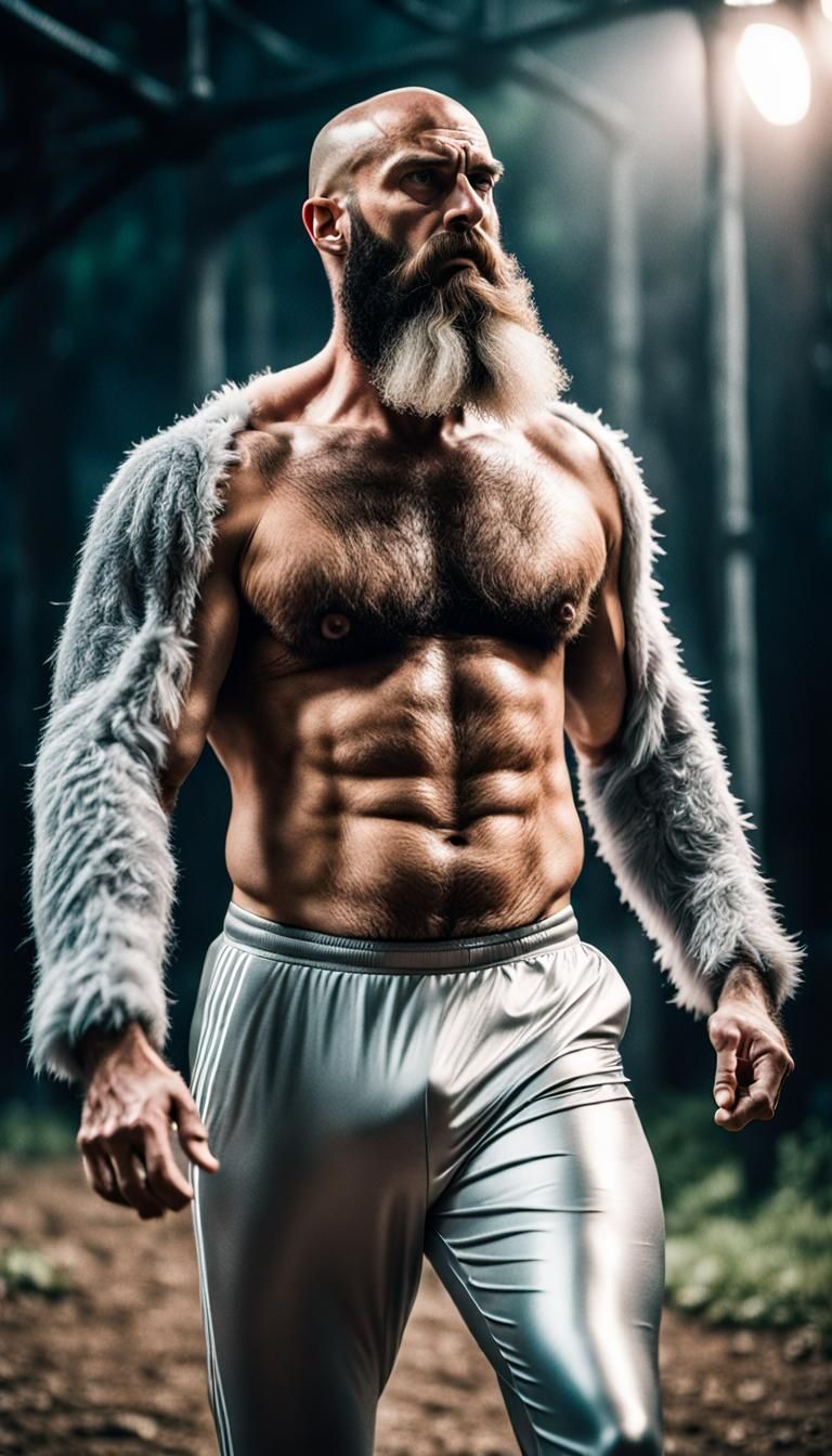 Slavic guy, Hairy man, adidas, silver outfit, hairy chest, hairy legs, big  beard and balded, Cinematic film still, shot on v-raptor XL, film... - AI  Generated Artwork - NightCafe Creator