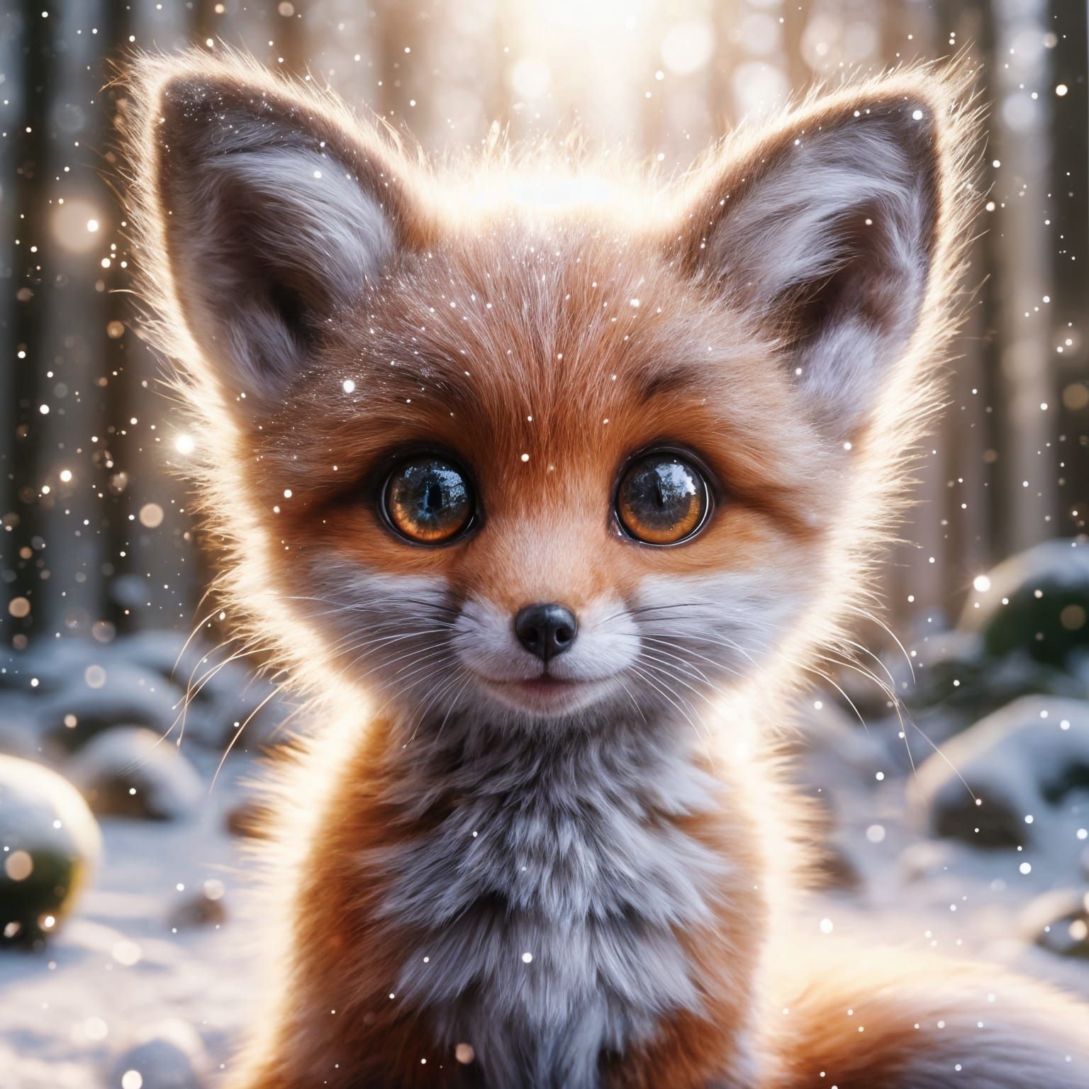 A snowy fox